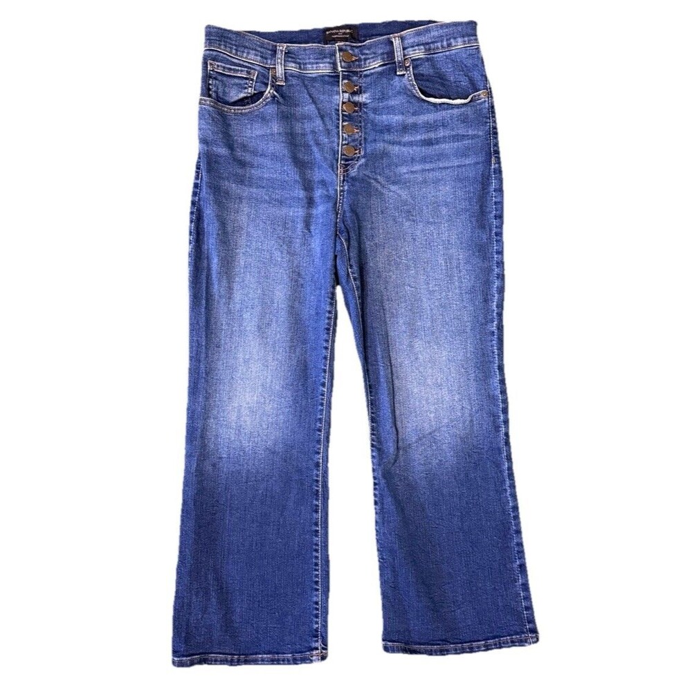 Banana Republic Women’s Y2K High Rise Button Fly Bootcut Jeans Medium Wash 32/14